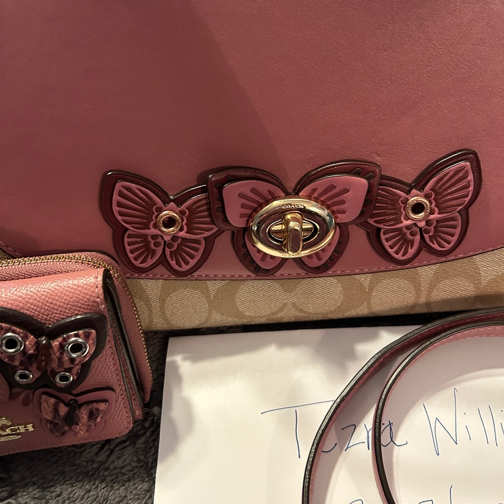 Coach Tilly Top Handle In Signature Canvas With Butterfly Applique PRISTINE